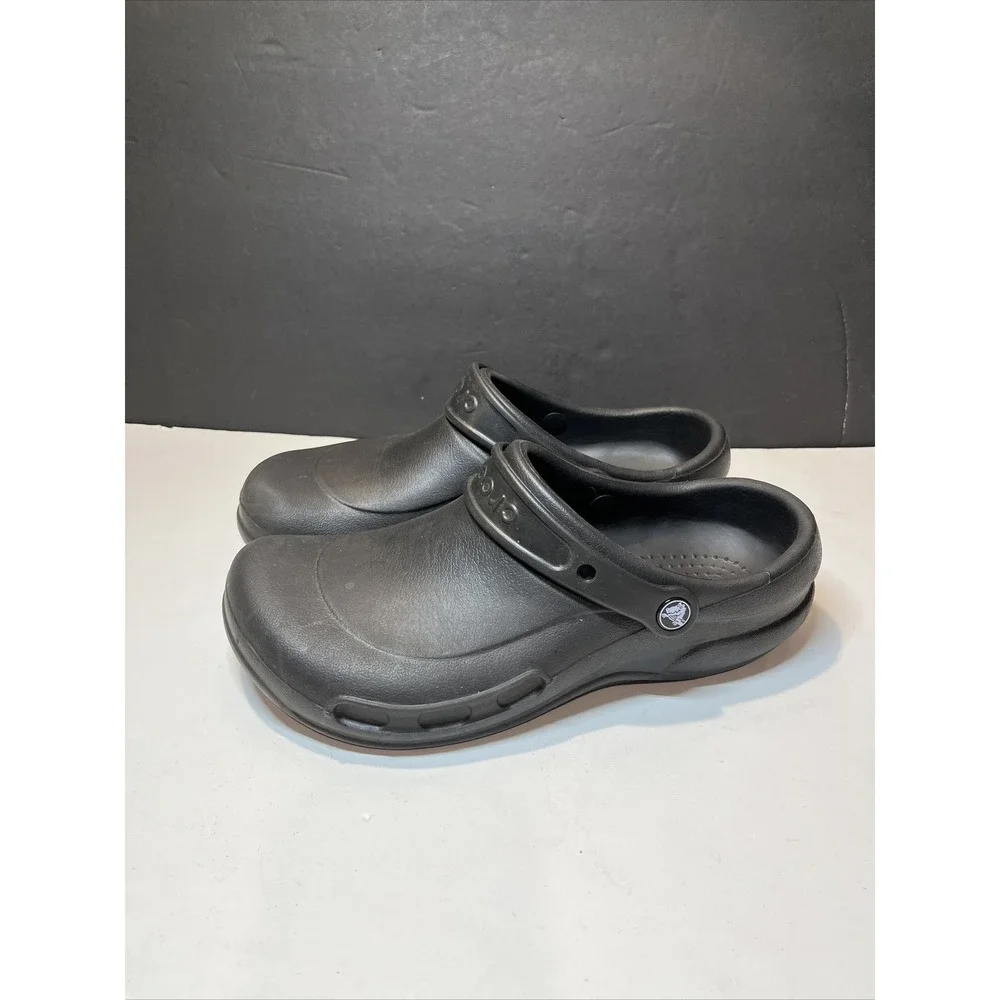 Crocs Unisex Bistro Clog Black Slip Resistant Shoes Sz M8/W10 Slip On 10075 Work